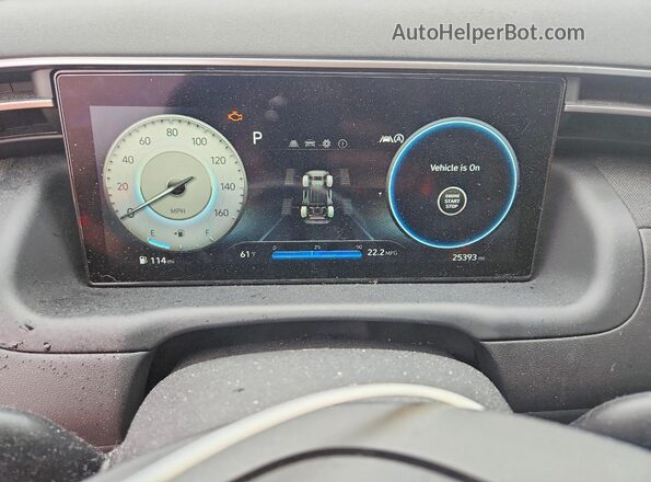 5NMJCCAE8NH016798 2022 HYUNDAI TUCSON White Вид щитка приладів