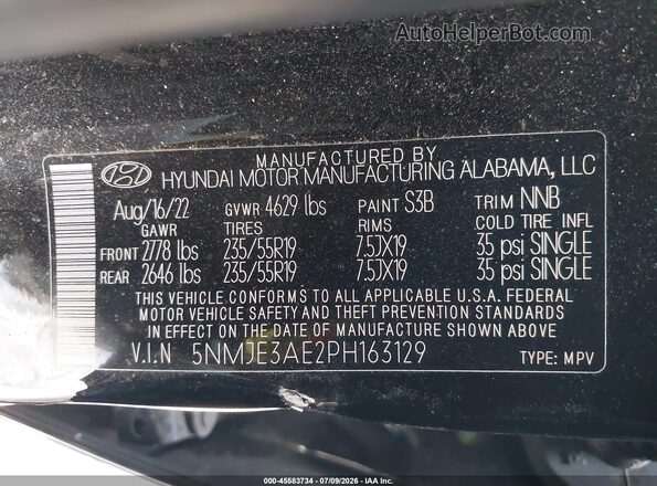 5NMJE3AE2PH163129 2023 HYUNDAI TUCSON Черный Вид подкапотного пространства