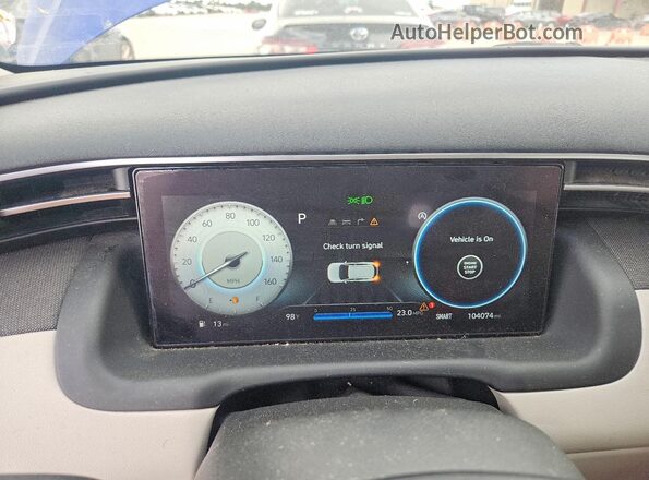 5NMJE3AE3NH016184 2022 HYUNDAI TUCSON Синий Вид щитка приборов