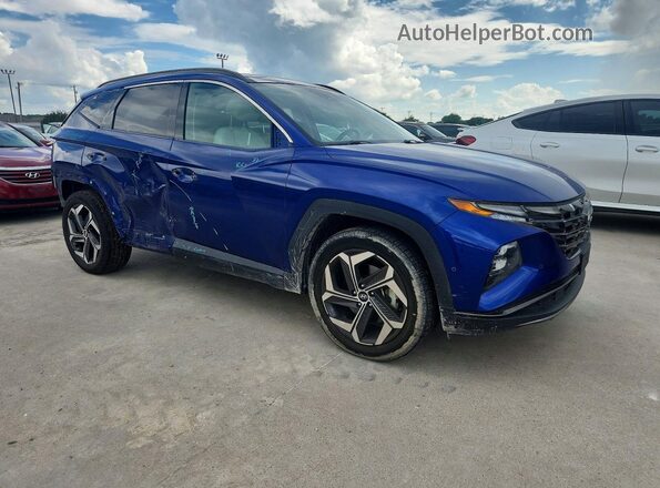 5NMJE3AE3NH016184 2022 HYUNDAI TUCSON Синий Передняя правая четверть