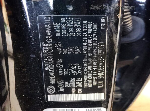 5NMJE3AE5PH291090 2023 HYUNDAI TUCSON Black Շարժիչի բաժամունքի տեսք