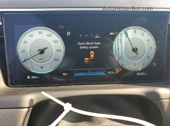 5NMJE3AE7PH201034 2023 HYUNDAI TUCSON Silver ხელსაწყოთა პანელის ხედი