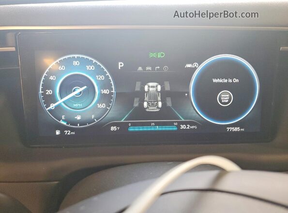 5NMJECAE6NH074628 2022 HYUNDAI TUCSON Black Vista del cuadro de instrumentos