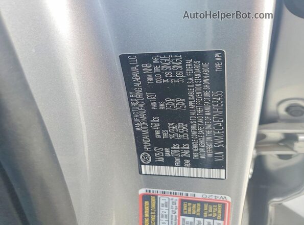 5NMJECAE7NH153435 2022 HYUNDAI TUCSON Silver Շարժիչի բաժամունքի տեսք