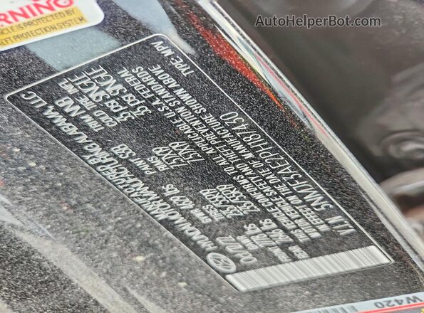 5NMJF3AE2PH187430 2023 HYUNDAI TUCSON Black VIN sticker view