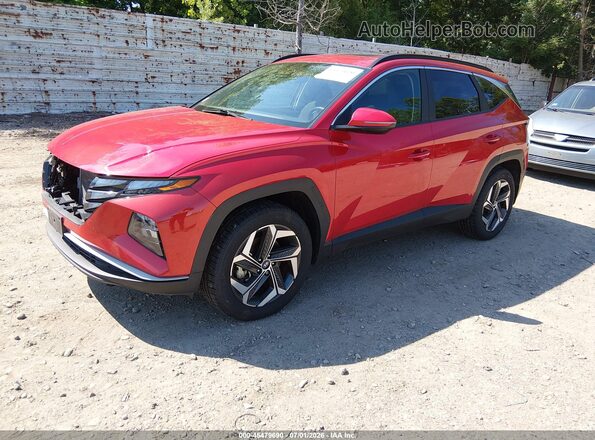 5NMJFCAE1NH133016 2022 HYUNDAI TUCSON Red წინა მარცხენა ხედი სამი მეოთხედიდან