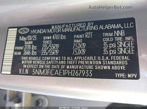 5NMJFCAE1PH267933 2023 HYUNDAI TUCSON Серебряный Вид подкапотного пространства