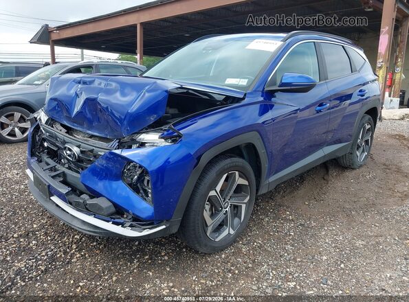 5NMJFCAE2NH040067 2022 HYUNDAI TUCSON Blue წინა მარცხენა ხედი სამი მეოთხედიდან