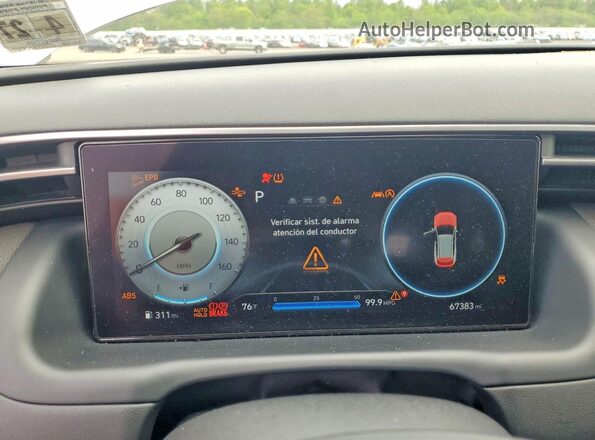 5NMJFCAE8NH047959 2022 HYUNDAI TUCSON White Instrument cluster view