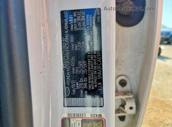 5NMJFCAE9PH228877 2023 HYUNDAI TUCSON Белый Вид наклейки с VIN-кодом