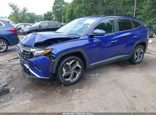 5NMJFCAEXNH105859 2022 HYUNDAI TUCSON Blue წინა მარცხენა ხედი სამი მეოთხედიდან