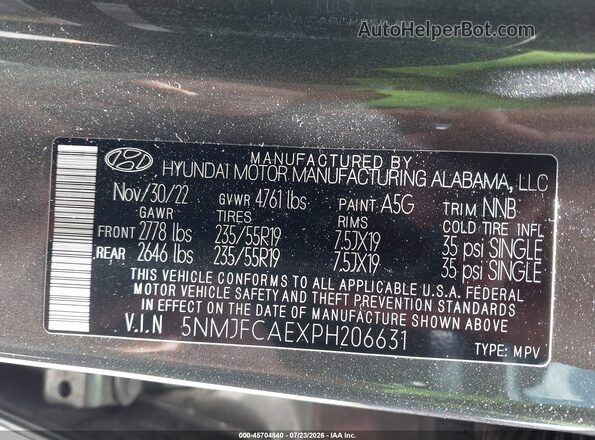 5NMJFCAEXPH206631 2023 HYUNDAI TUCSON Gray Vista del compartimento del motor