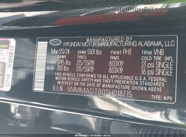 5NMMADTB0SH018715 2025 GENESIS GV70 Black ძრავის განყოფილების ხედი