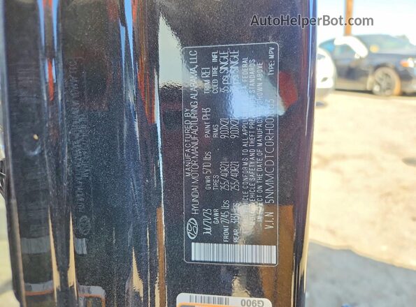 5NMMCDTC0RH001863 2024 GENESIS GV70 Black Widok naklejki z numerem VIN