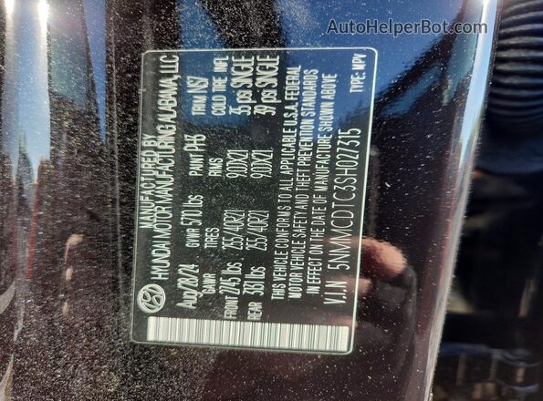 5NMMCDTC3SH027315 2025 GENESIS GV70 Black VIN კოდის სტიკერის ხედი