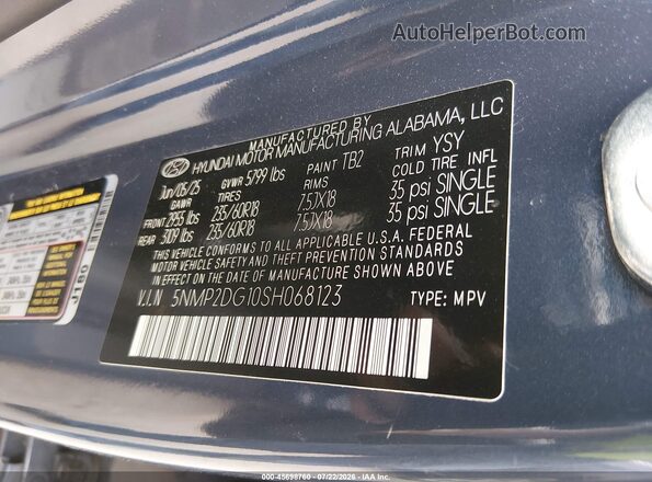 5NMP2DG10SH068123 2025 HYUNDAI SANTA FE HYBRID Blue Engine compartment view
