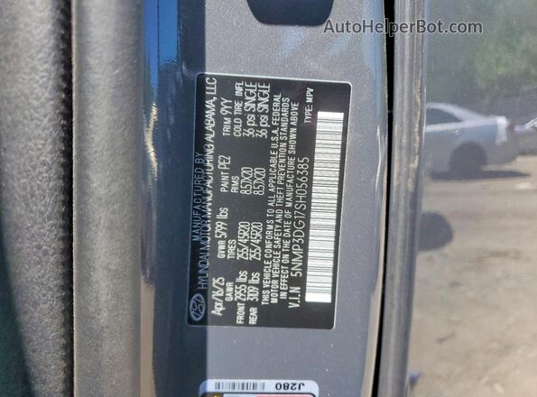 5NMP3DG17SH056385 2025 HYUNDAI SANTA Gray Widok naklejki z numerem VIN