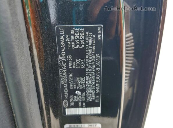 5NMP3DG19RH016609 2024 HYUNDAI SANTA Black VIN կոդի պիտակի տեսք