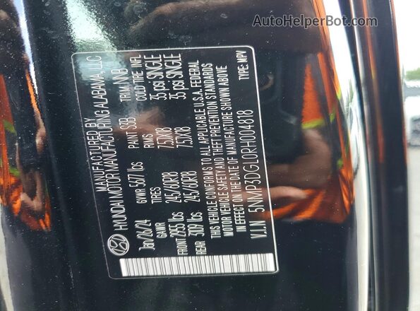 5NMP3DGL0RH004818 2024 HYUNDAI SANTA Silver Вид наклейки з VIN-кодом