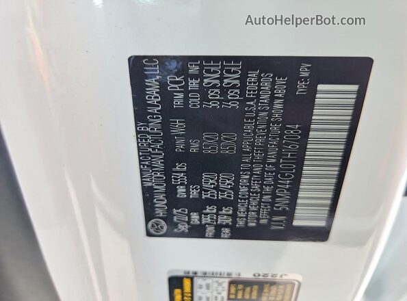 5NMP44GL0TH167084 2026 HYUNDAI SANTA White Вид підкапотного простору