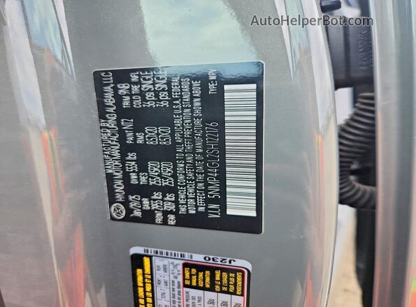 5NMP44GL2SH122176 2025 HYUNDAI SANTA Charcoal VIN sticker view