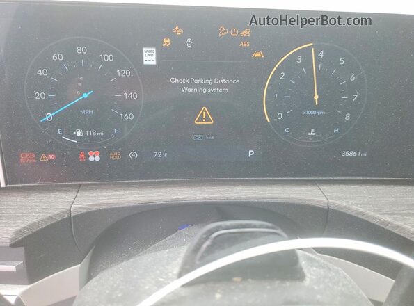 5NMP54GL3RH039721 2024 HYUNDAI SANTA Silver Instrument cluster view