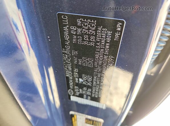 5NMP54GL3SH074099 2025 HYUNDAI SANTA Blue VIN կոդի պիտակի տեսք