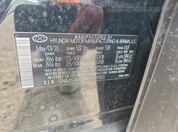 5NMS14AJ0PH579103 2023 HYUNDAI SANTA Black Շարժիչի բաժամունքի տեսք