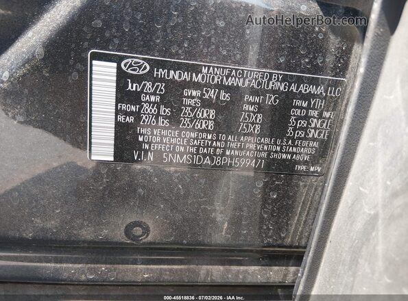 5NMS1DAJ8PH599471 2023 HYUNDAI SANTA FE Gray Engine compartment view