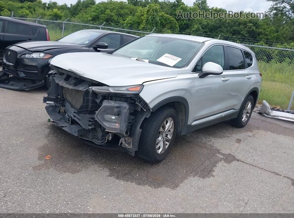 5NMS23AD0KH017261 2019 HYUNDAI SANTA FE Silver წინა მარცხენა ხედი სამი მეოთხედიდან