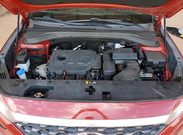 5NMS23AD2KH009386 2019 HYUNDAI SANTA Red Vista del compartimento del motor