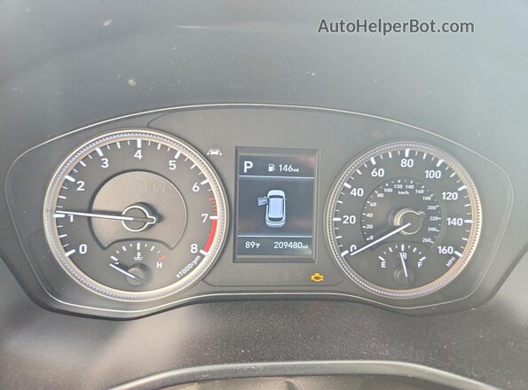 5NMS23AD2KH014796 2019 HYUNDAI SANTA Серый Вид щитка приборов