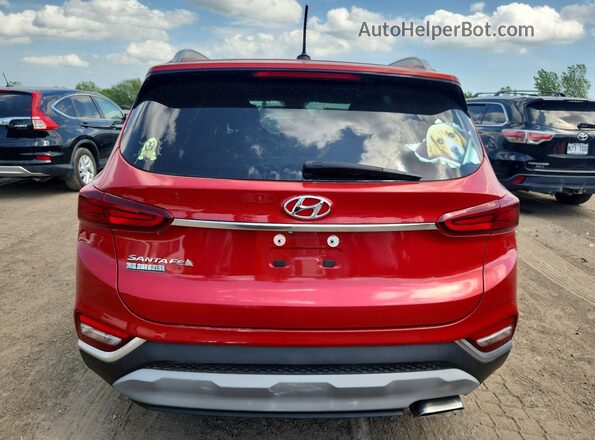 5NMS23AD4KH047959 2019 HYUNDAI SANTA Red Widok z tyłu