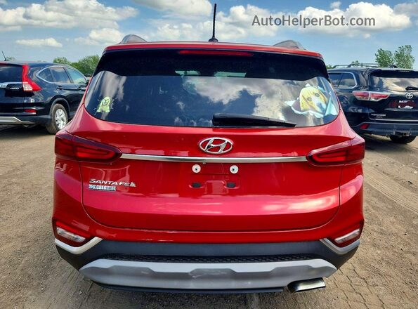 5NMS23AD4KH047959 2019 HYUNDAI SANTA Red Widok wnętrza z przodu