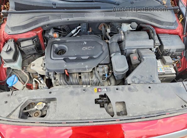 5NMS23AD4KH047959 2019 HYUNDAI SANTA Red Widok komory silnika