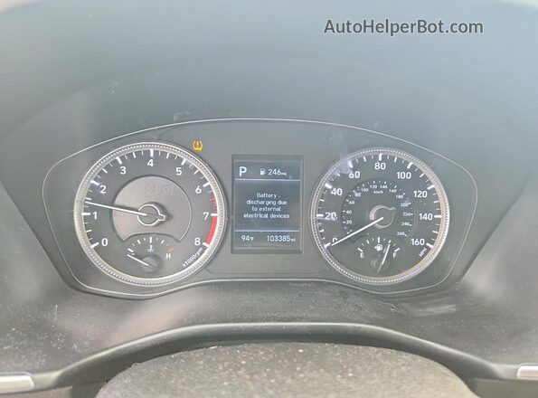 5NMS23AD7KH064335 2019 HYUNDAI SANTA White Widok zestawu wskaźników