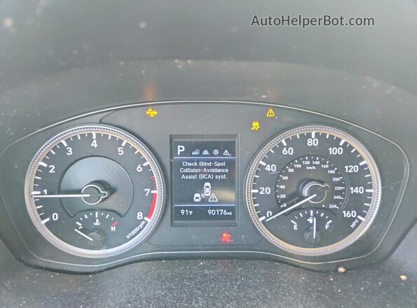 5NMS23AD8KH099644 2019 HYUNDAI SANTA Gray Instrument cluster view