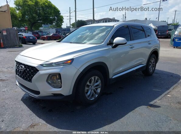 5NMS23ADXKH046749 2019 HYUNDAI SANTA FE Silver წინა მარცხენა ხედი სამი მეოთხედიდან