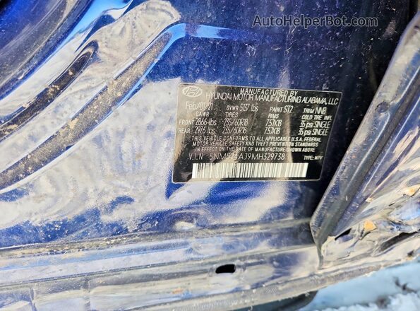 5NMS24AJ9MH329738 2021 HYUNDAI SANTA Blue Շարժիչի բաժամունքի տեսք