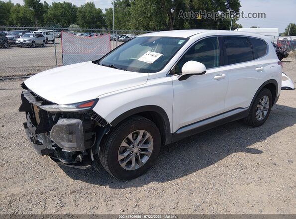 5NMS2CAD2KH031176 2019 HYUNDAI SANTA FE White Առջևի ձախ երեք քառորդ տեսարան
