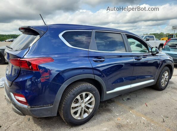 5NMS2CAD4KH113880 2019 HYUNDAI SANTA Blue Задня права чверть