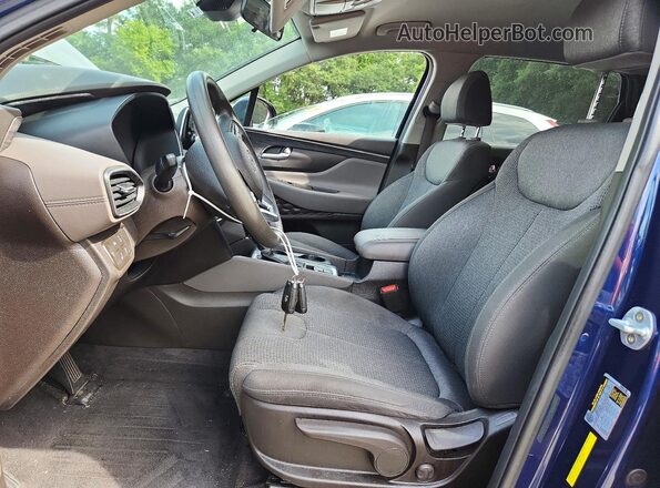 5NMS2CAD4KH113880 2019 HYUNDAI SANTA Blue Вид салону спереду