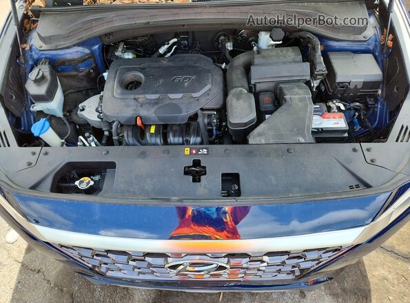 5NMS2CAD4KH113880 2019 HYUNDAI SANTA Blue Вид підкапотного простору