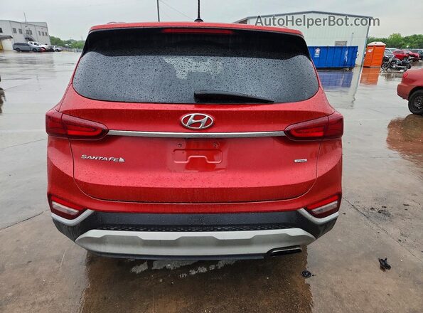 5NMS2CAD9KH086448 2019 HYUNDAI SANTA Red უკანა ხედი