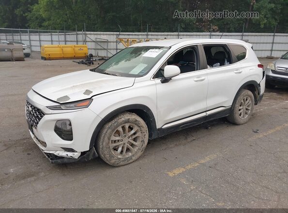 5NMS2CAD9KH132280 2019 HYUNDAI SANTA FE White Առջևի ձախ երեք քառորդ տեսարան