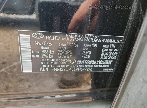 5NMS2DAJ3PH647276 2023 HYUNDAI SANTA Черный Вид подкапотного пространства