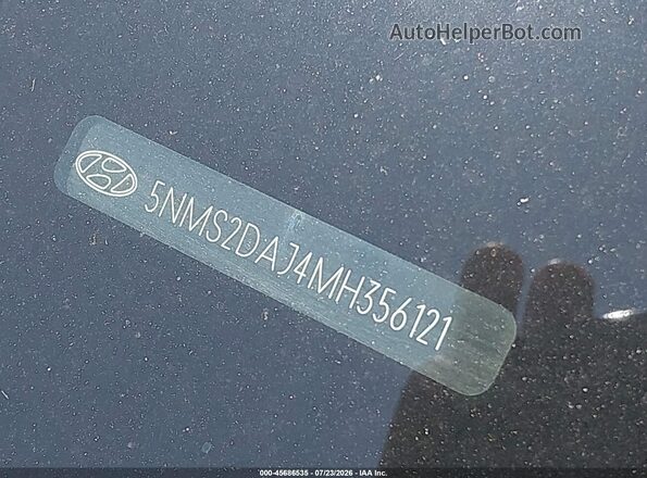 5NMS2DAJ4MH356121 2021 HYUNDAI SANTA FE Blue 