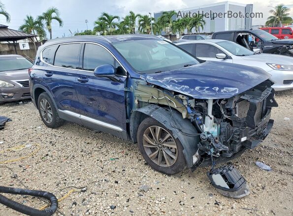 5NMS33AD1KH024460 2019 HYUNDAI SANTA Blue Przód prawy