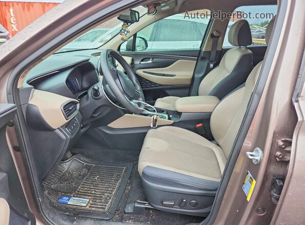 5NMS33AD2KH129055 2019 HYUNDAI SANTA Tan Vista interior delantera