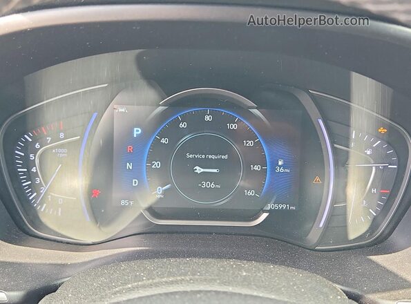 5NMS33AD6LH175294 2020 HYUNDAI SANTA Blue Instrument cluster view